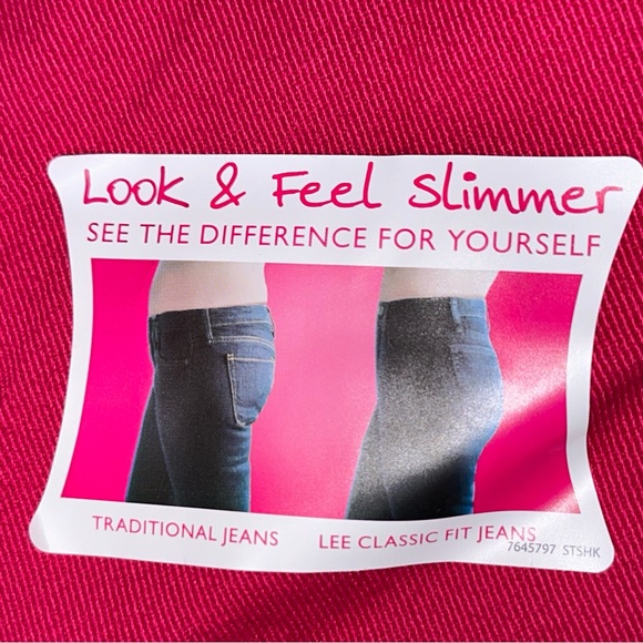 NWT Lee classic fit crop pink jeans 16 slimming - Picture 2 of 8